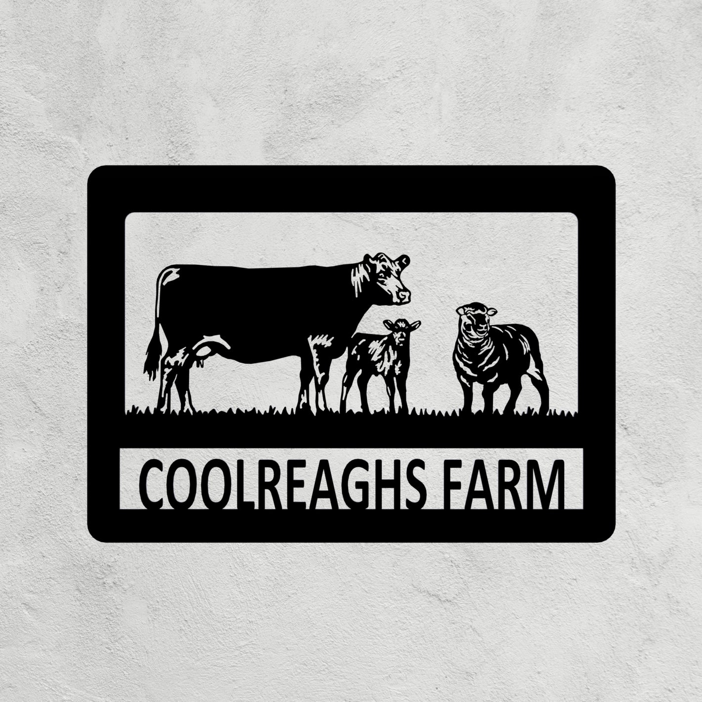 Beef Cow Calf Sheep Metal Farm Sign 